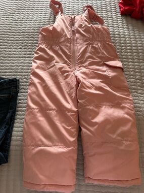 Carter's Light Pink Quilted Snow Overalls
